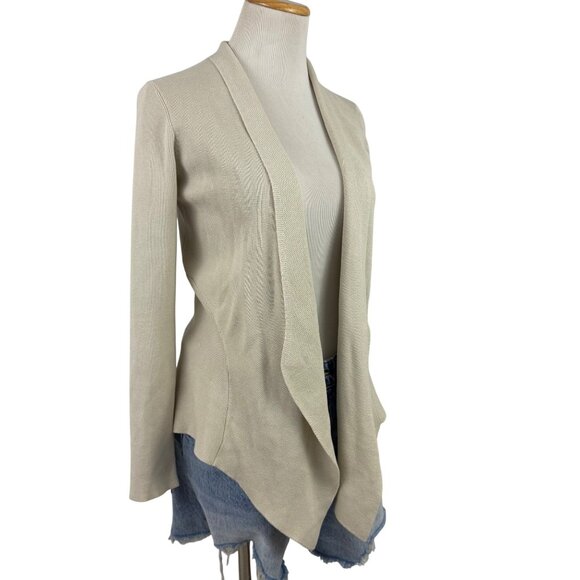 Eileen Fisher Sweater Women's Petite Small Open Front Cardigan Silk Blend Cream - Picture 3 of 10